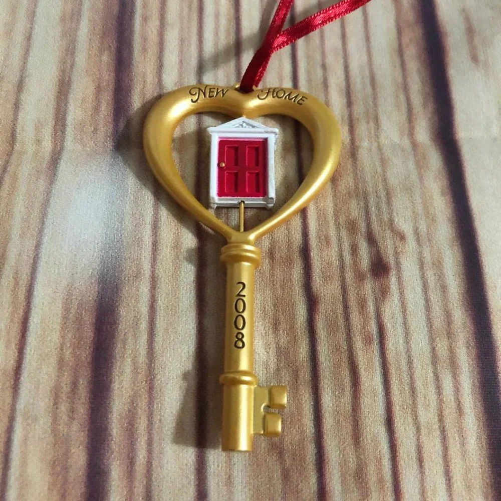 2008 Hallmark Keepsake Christmas Ornament Our New Home Metal House Key